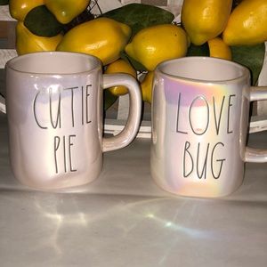 Rae Dunn Iridescent Mug Bundle Cutie Pie Mug and Love Bug Mug